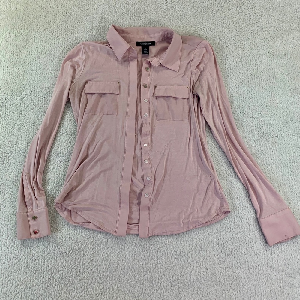WHBM light pink long sleeve top size XS